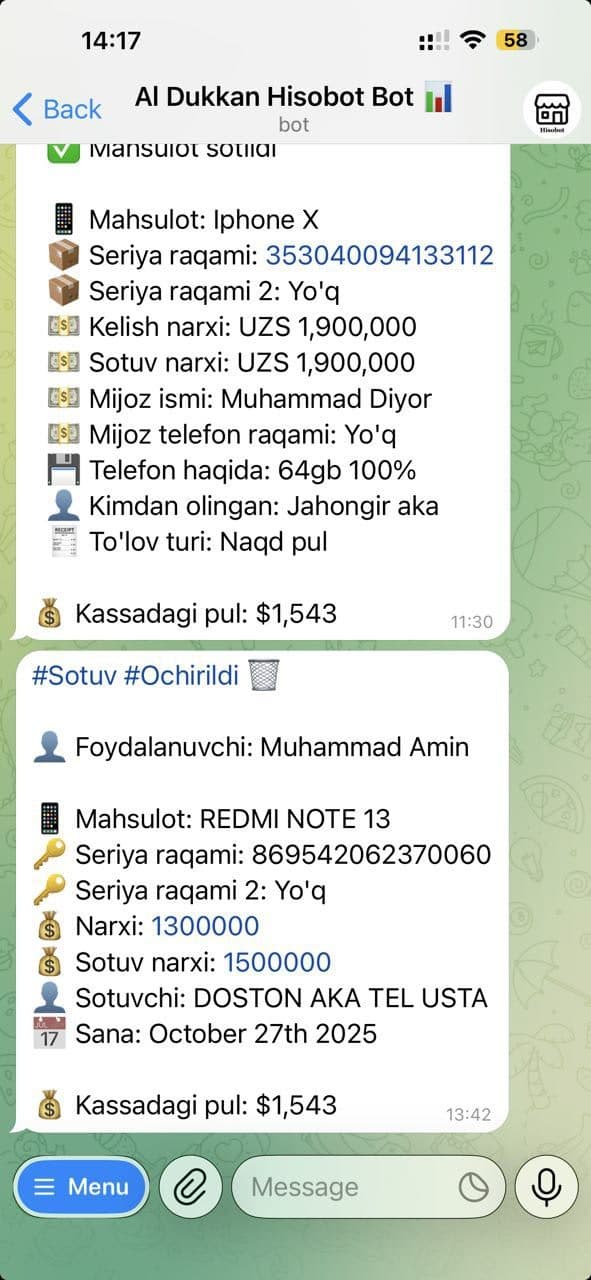 Amallar tarixini kuzatish - Harakatlar tarixi