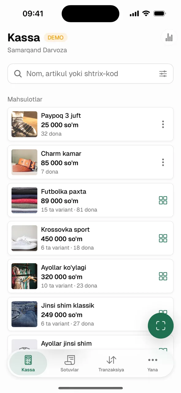 Telefonda smenani ochish