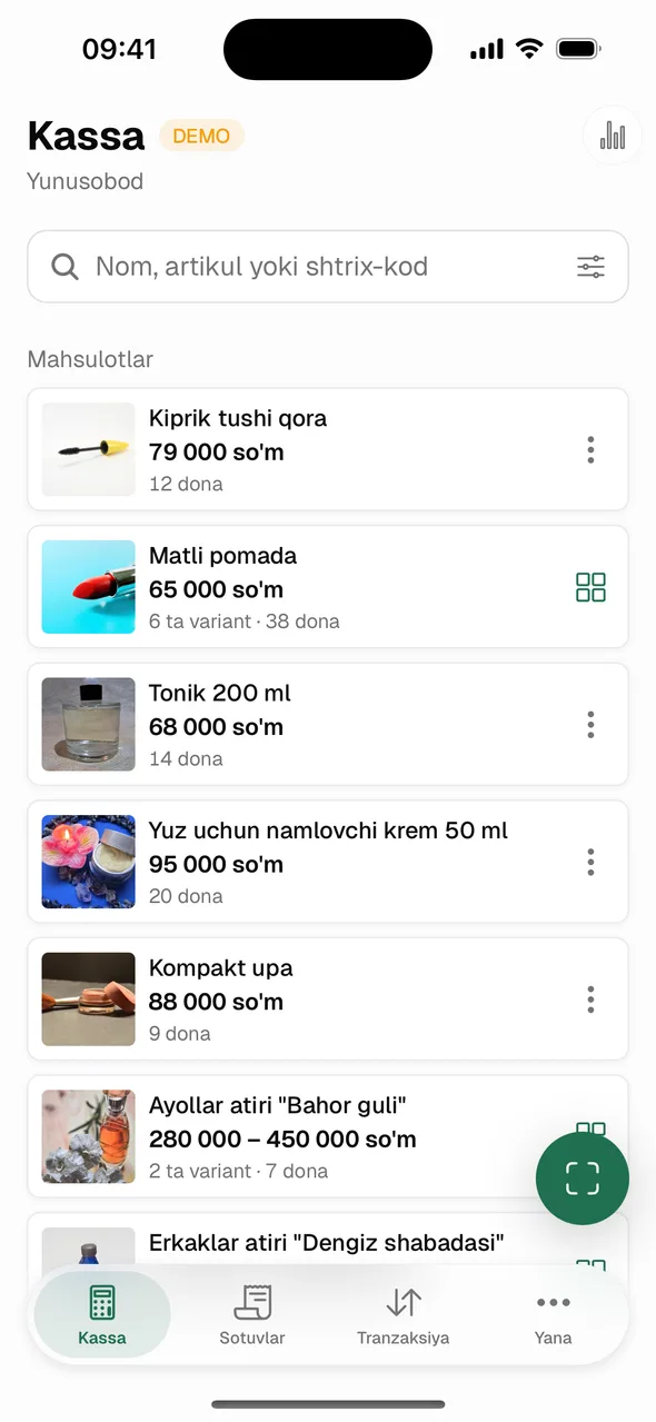 Telefonda smenani ochish