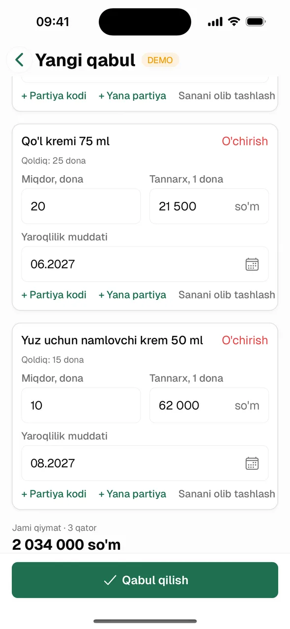 Telefonda kirim