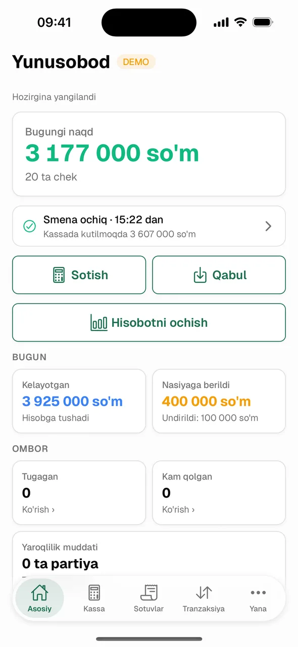 Telefonda bugungi naqd