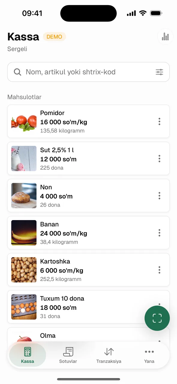 Telefonda smenani ochish