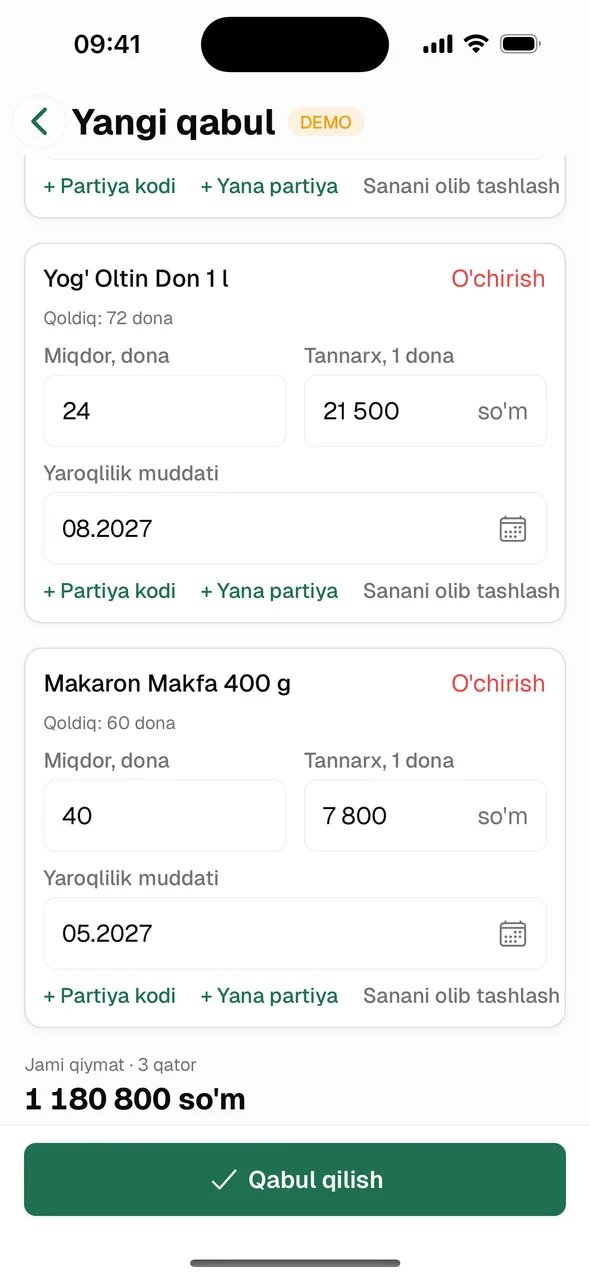 Telefonda kirim